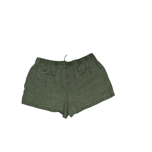 J.Crew Woman L Olive Green Linen Blend Drawstring Pull On Casual Shorts Pocket - Picture 2 of 5